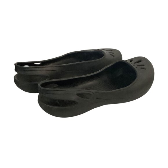 Crocs Black Thea Slingback Slip On Ballet Flat Sandals Shoes Women Size 10 - Picture 2 of 8